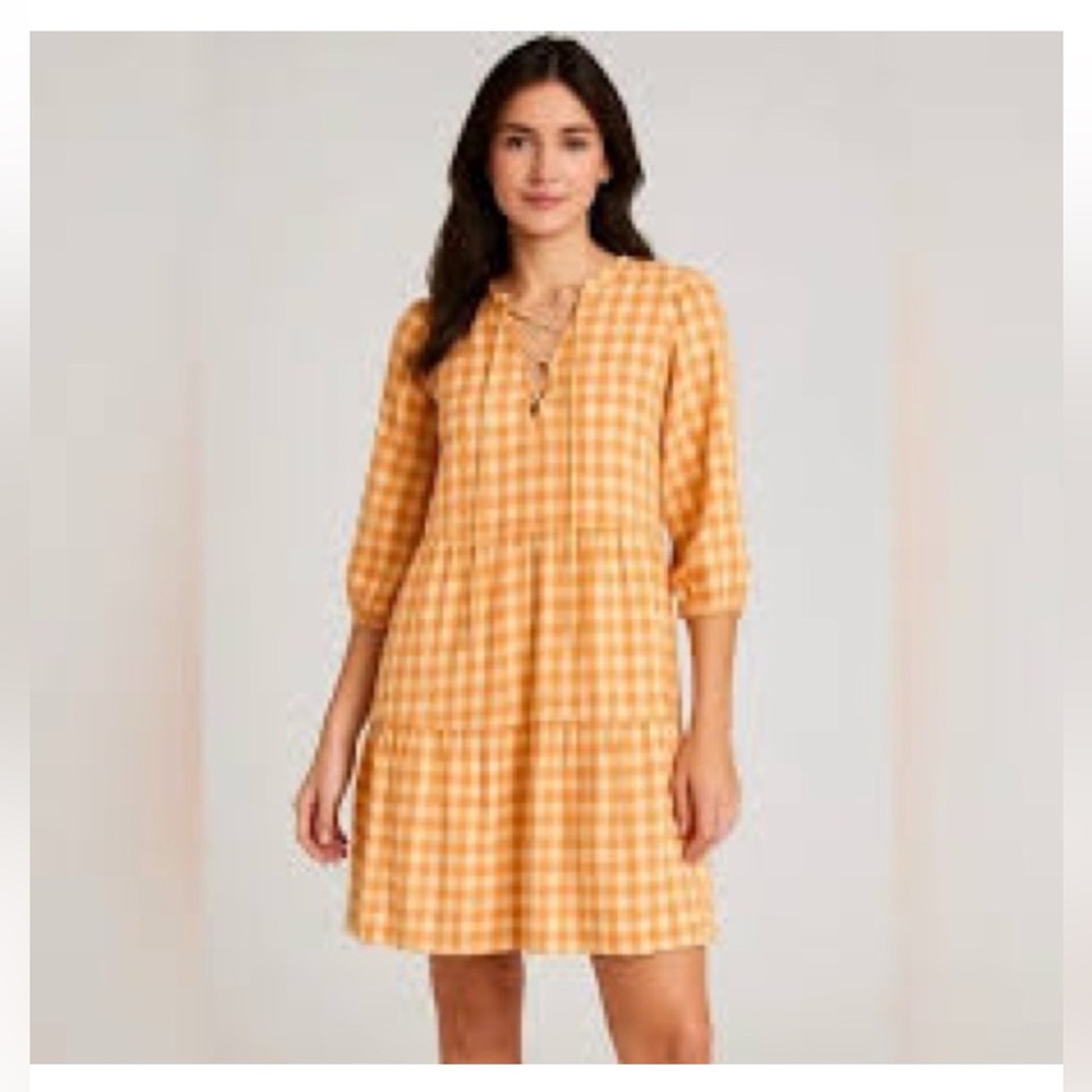 Nanette Lepore Orange Gingham Dress - Picture 4 of 9